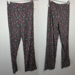 Charter Club knit print pajama pants, grey floral Small